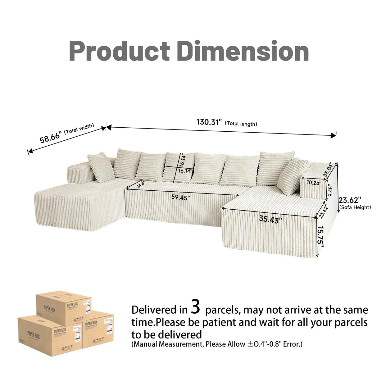 Modular U Shaped Sectional Sofa - Furniture Home Direct