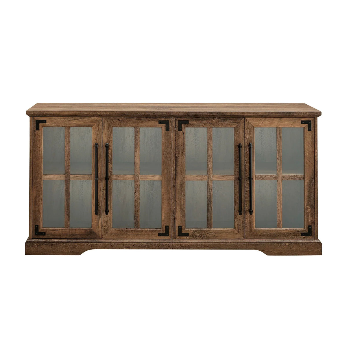 Modern Farmhouse Two Tone Windowpane Glass Door TV Stand For TVs Up To 65" - Furniture Home Direct
