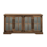 Modern Farmhouse Two Tone Windowpane Glass Door TV Stand For TVs Up To 65" - Furniture Home Direct