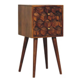 Mini Cube Carved 2 Drawer Nightstand - Furniture Home Direct