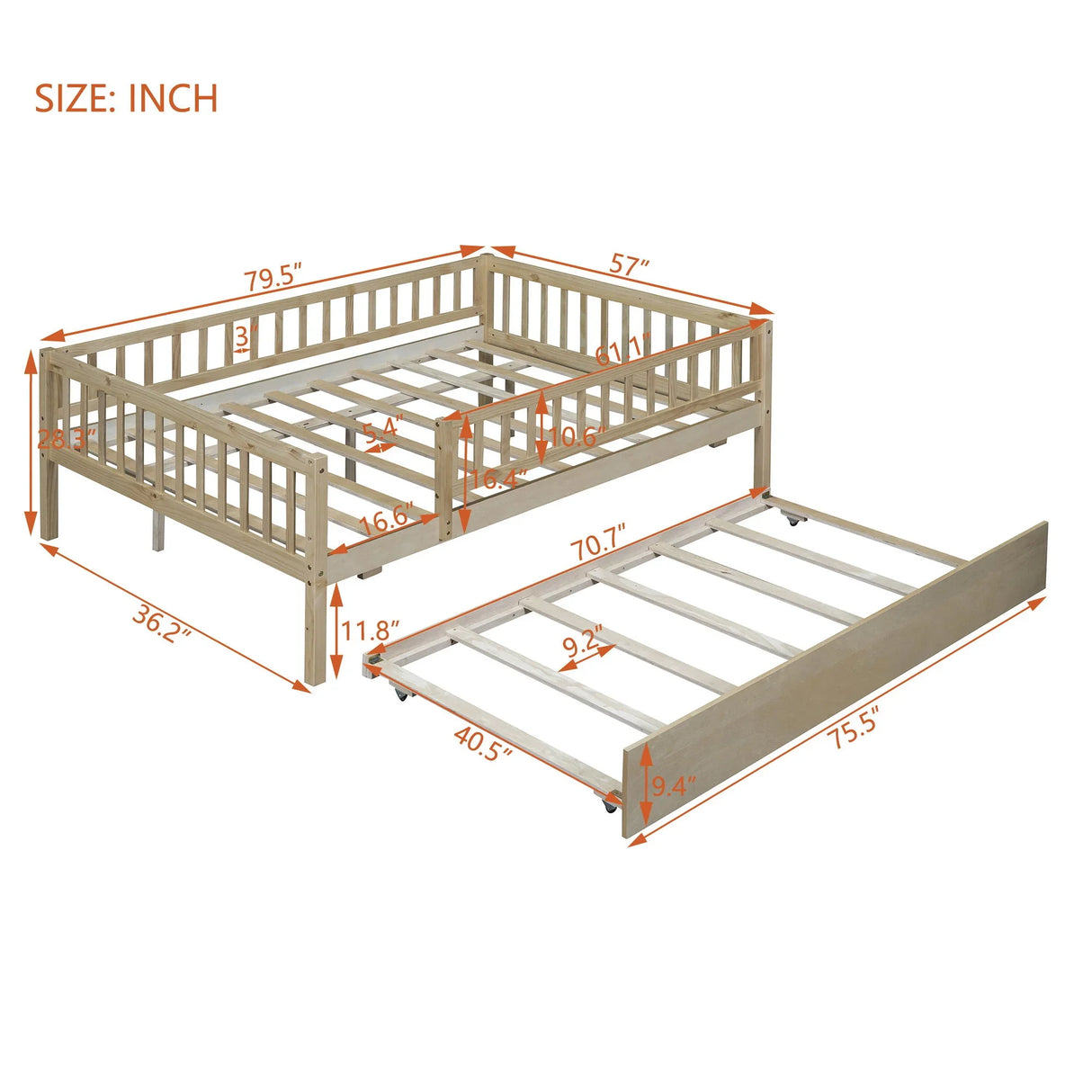 Multi Functional Wooden Daybed Bed - Furniture Home Direct