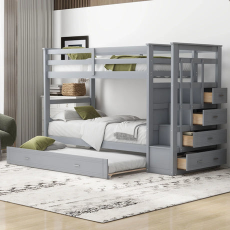Bunk Bed With Trundle And Staircase - Furniture Home Direct