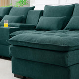 U Shaped Sofa With Console And Cupholders, 6 Seat - Furniture Home Direct