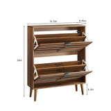 Medieval - Independent Shoe Cabinet With 2 Flip Drawers - Walnut - Furniture Home Direct