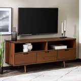 Mid-Century Modern Minimalist 3 Drawer Corner TV Stand For TVs Up To 58 - Furniture Home Direct
