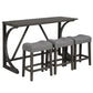 Bar Table Set With 3 Padded Stools - Furniture Home Direct