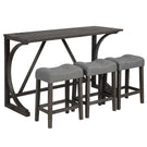 Bar Table Set With 3 Padded Stools - Furniture Home Direct