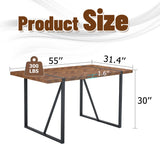 Dining Table Herringbone Wood Top And Metal Base Black - Furniture Home Direct