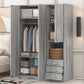 2 Doors Wardrobe Storage For Bedroom With Shelves And 3 Drawers - Furniture Home Direct