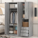 2 Doors Wardrobe Storage For Bedroom With Shelves And 3 Drawers - Furniture Home Direct