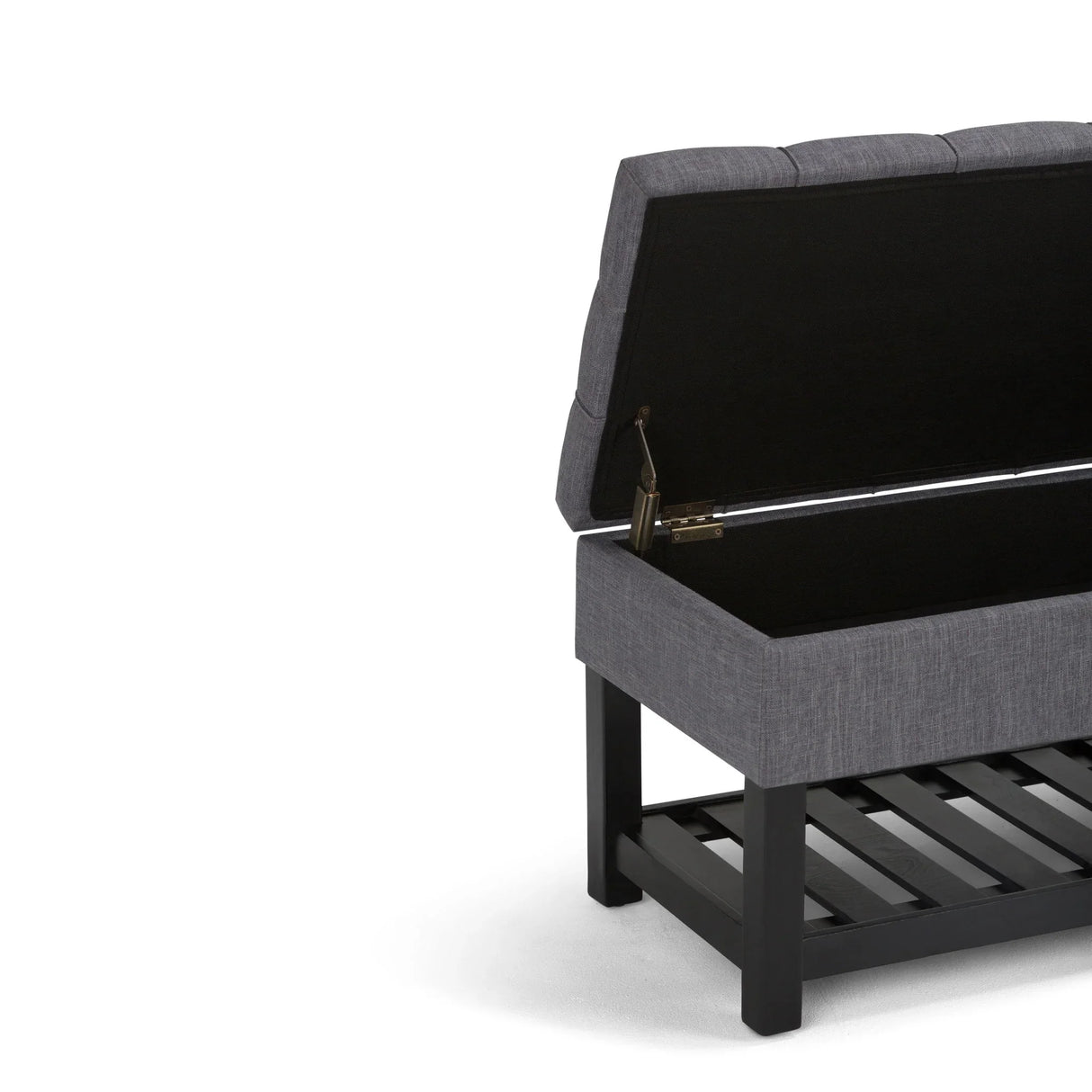 Saxon - Upholstered Transitional Storage Ottoman Bench - Furniture Home Direct