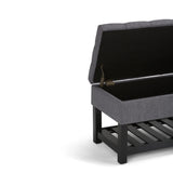 Saxon - Upholstered Transitional Storage Ottoman Bench - Furniture Home Direct