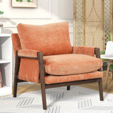 Mid-Century Modern Velvet Accent Chair, Leisure Chair With Solid Wood And Thick Seat Cushion For Living Room, Bedroom, Studio - Furniture Home Direct