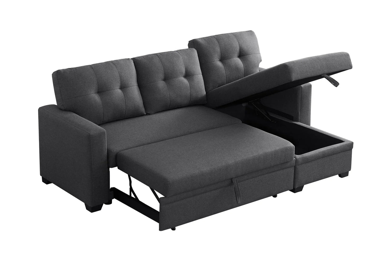 Upholstered Pull Out Sectional Sofa With Chaise - Furniture Home Direct