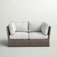 Modern Patio Wicker Loveseat With Cushions - Furniture Home Direct