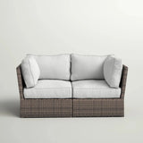 Modern Patio Wicker Loveseat With Cushions - Furniture Home Direct
