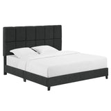 Squares Upholstered Platform Bed - Furniture Home Direct