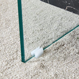 Coffee Table Two-Tier Glass With Solid Marble Base Black - Furniture Home Direct