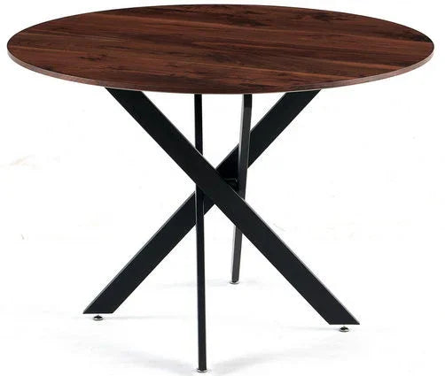 Mid-Century Dining Table For 4 - 6 People With Round MDF Table Top, Pedestal Dining Table, End Table Leisure Coffee Table, Cross Leg - Furniture Home Direct