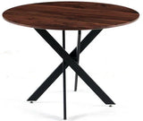 Mid-Century Dining Table For 4 - 6 People With Round MDF Table Top, Pedestal Dining Table, End Table Leisure Coffee Table, Cross Leg - Furniture Home Direct