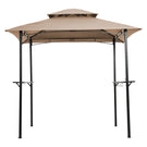 Outdoor Grill Gazebo With Double Tier Soft Top Canopy, Steel Frame, Bar Counters & Hook - Furniture Home Direct