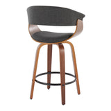 Vintage Mod - Mid Century Modern Fixed Height Counter Stool & Swivel With Round Footrest (Set of 2) - Furniture Home Direct