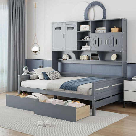 Daybed With All-In-One Cabinet And Shelf - Furniture Home Direct