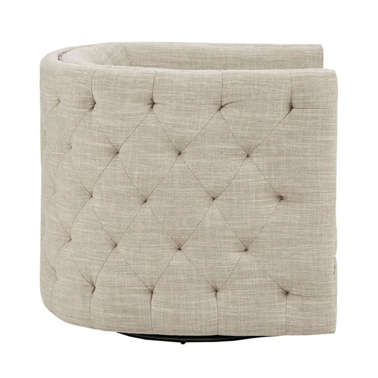 Swivel Chair With Tufted Barrel Design And Nailhead Accents - Furniture Home Direct