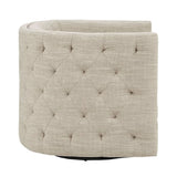 Swivel Chair With Tufted Barrel Design And Nailhead Accents - Furniture Home Direct
