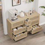 Elegant Rattan Locker With 9 Drawers, Metal Handles - Furniture Home Direct