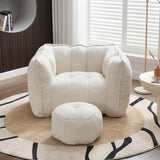 Soft Chenille Bean Bag Chair With High Resilient Foam - Furniture Home Direct