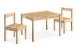 Della - 3 Piece Solid Wood Kids Table & Two Chair Set - Natural - Furniture Home Direct