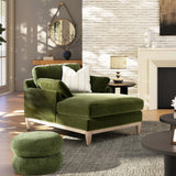 Pasadena - Modern Farmhouse Chaise Lounge Chair - Olive Green - Furniture Home Direct