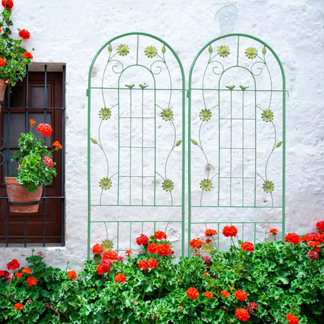 Metal Garden Trellis Rustproof Trellis For Climbing Plant Outdoor Flower Support - Furniture Home Direct