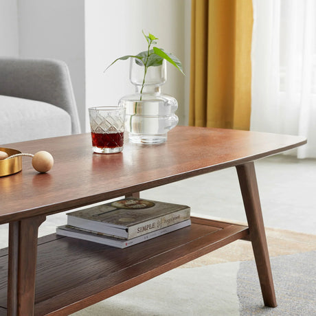 Low Coffee Table With Storage Shelf - Furniture Home Direct