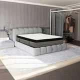 Premium 16" Queen Size Hybrid Mattress In A Box Plush Gel Memory Foam Top With Cooling Technology - Gray / White - Furniture Home Direct