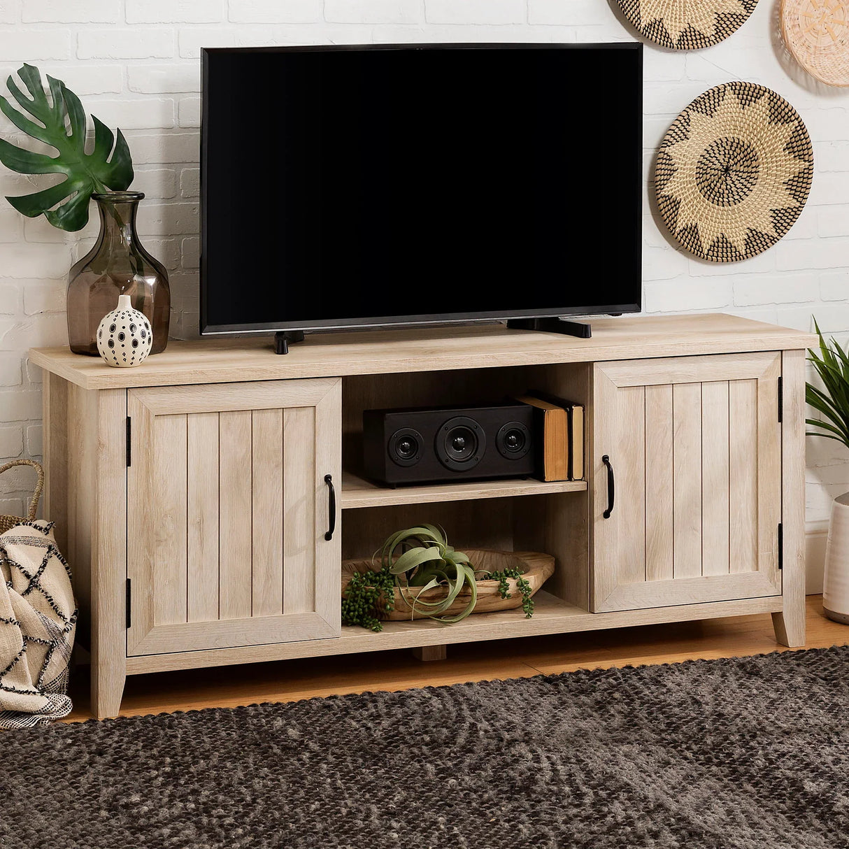 Classic Grooved Door TV Stand For Tvs Up To 65" - Furniture Home Direct