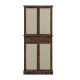 Storage Cabinet With Drawer And Adjustable Shelves Dark Brown - Furniture Home Direct