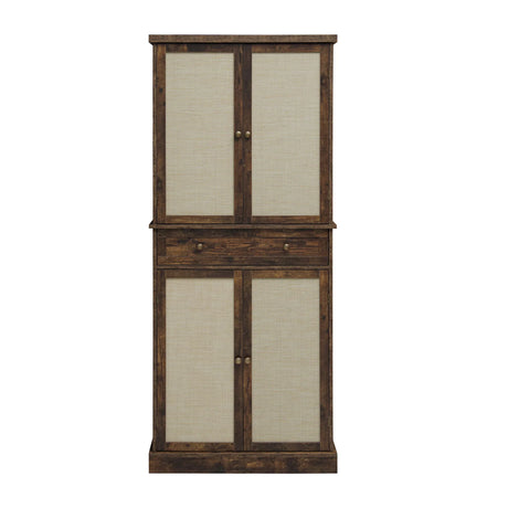 Storage Cabinet With Drawer And Adjustable Shelves Dark Brown - Furniture Home Direct
