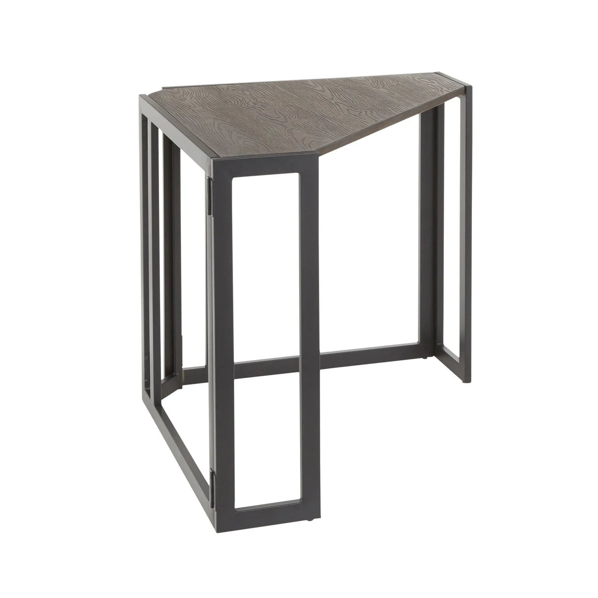 Roman - Industrial Corner Desk - Black / Espresso - Furniture Home Direct