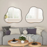 Cloud Shaped Metal Accent Wall Mirror - Black - Furniture Home Direct