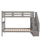 Stairway Bunk Bed With Storage And Guard Rail For Bedroom - Furniture Home Direct