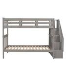 Stairway Bunk Bed With Storage And Guard Rail For Bedroom - Furniture Home Direct