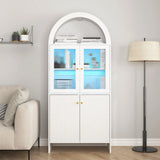Modern Tech Inspired Dome Cabinet With LED Lighting - Furniture Home Direct