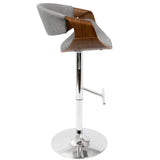Curvo - Mid Century Modern Adjustable Barstool With Swivel With Straight T Footrest - Furniture Home Direct