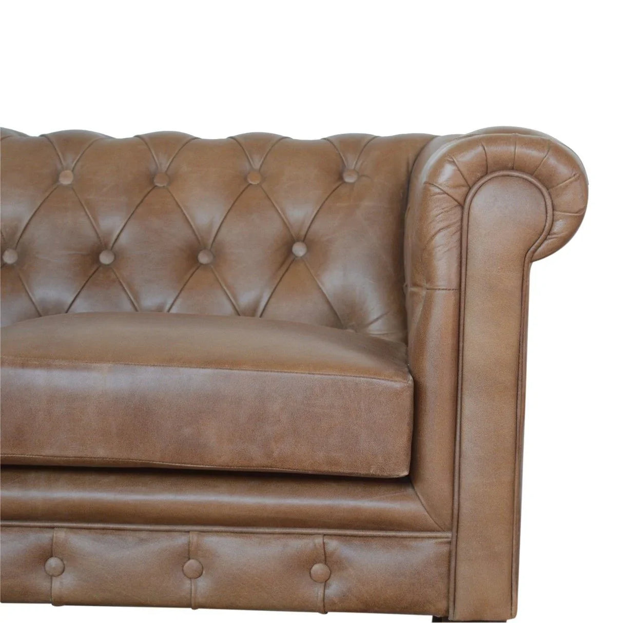 Buffalo - Leather Chesterfield Sofa - Brown - Furniture Home Direct