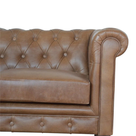Buffalo - Leather Chesterfield Sofa - Brown - Furniture Home Direct