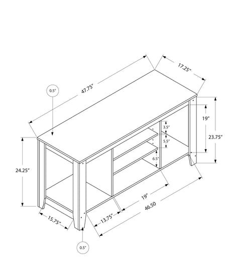 TV Stand, Console, Media Entertainment Center, Storage Shelves, Durable Construction - Espresso - Furniture Home Direct