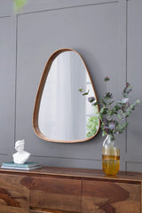 Irrgeular Mirror With Frame, Wall Mirror For Living Room Bathroom Entryway - Brown - Furniture Home Direct
