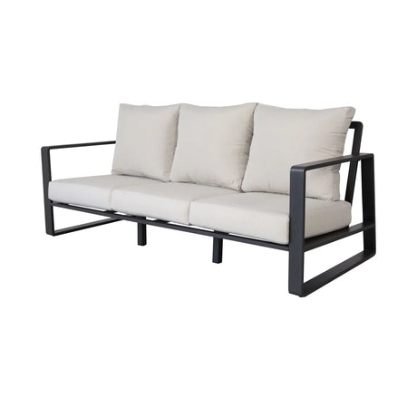 Outdoor Sofa With Rectangular Coffee Table and Cushions - Beige - Furniture Home Direct